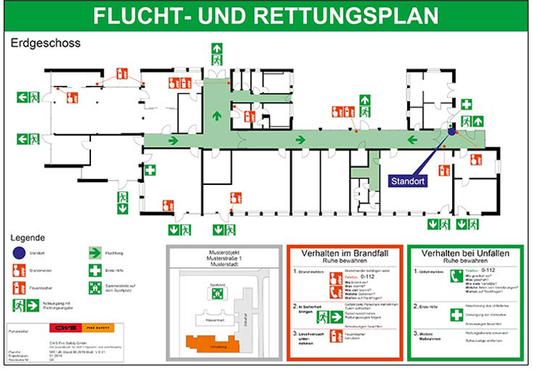 Flucht- und Rettungsplan quer