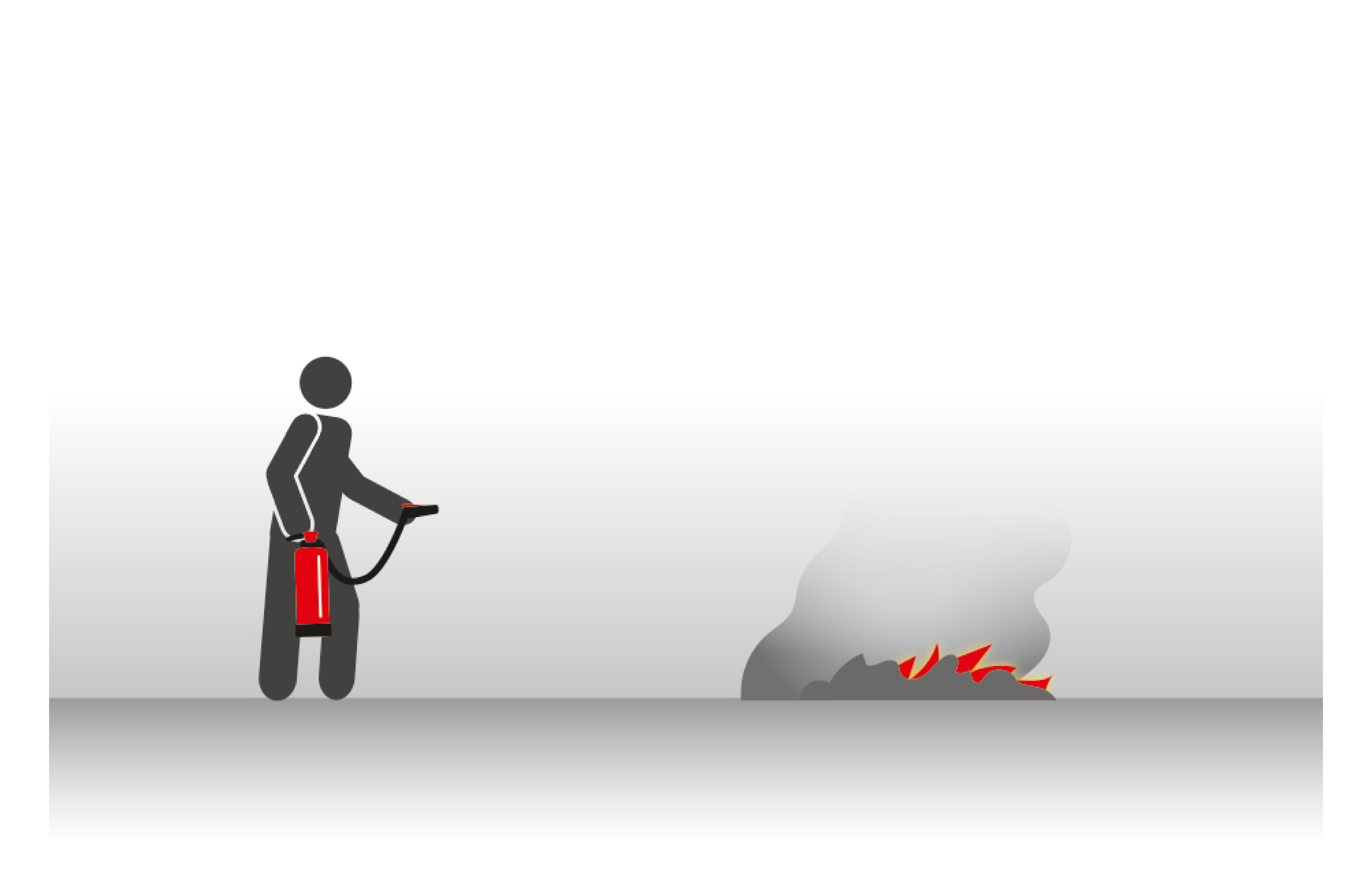Umgang mit Feuerlöscher Rückzündung