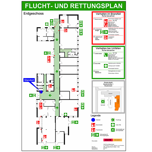 Operational fire protection - Escape and rescue route plan