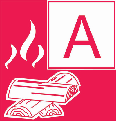 Brandklasse A Feuerlöscher für Brände fester Stoffe