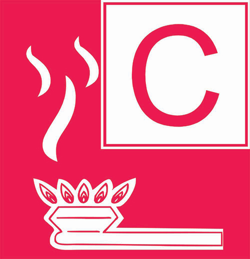 Brandklasse C Feuerlöscher für Brände von Gasen