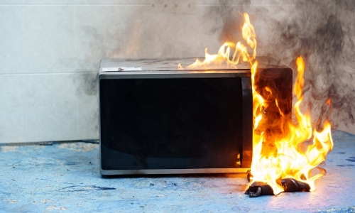Entstehungsbrand loeschen-Mikrowelle-CWS Fire Safety