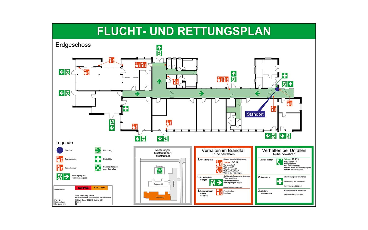 Flucht- und Rettungsplan-Vorschriften im Überblick-CWS Fire Safety