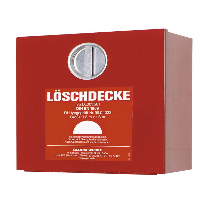 Löschdecke für Unternehmen im geschlossenem Kasten