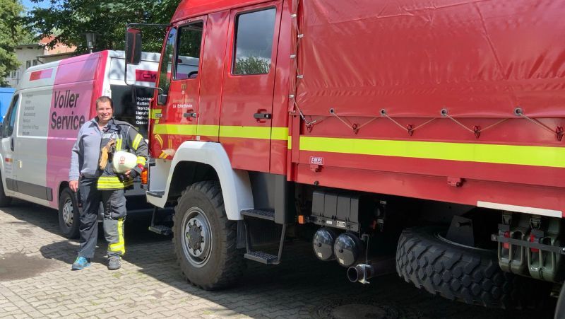 Mitarbeiter-Geschichte Servicetechniker Feuerlöscher Tobias