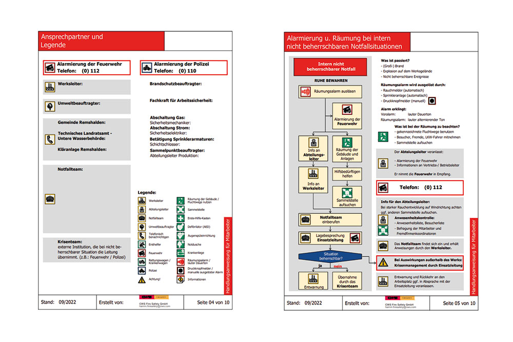 Notfallplan für Unternehmen-Notfallplanung-CWS Fire Safety