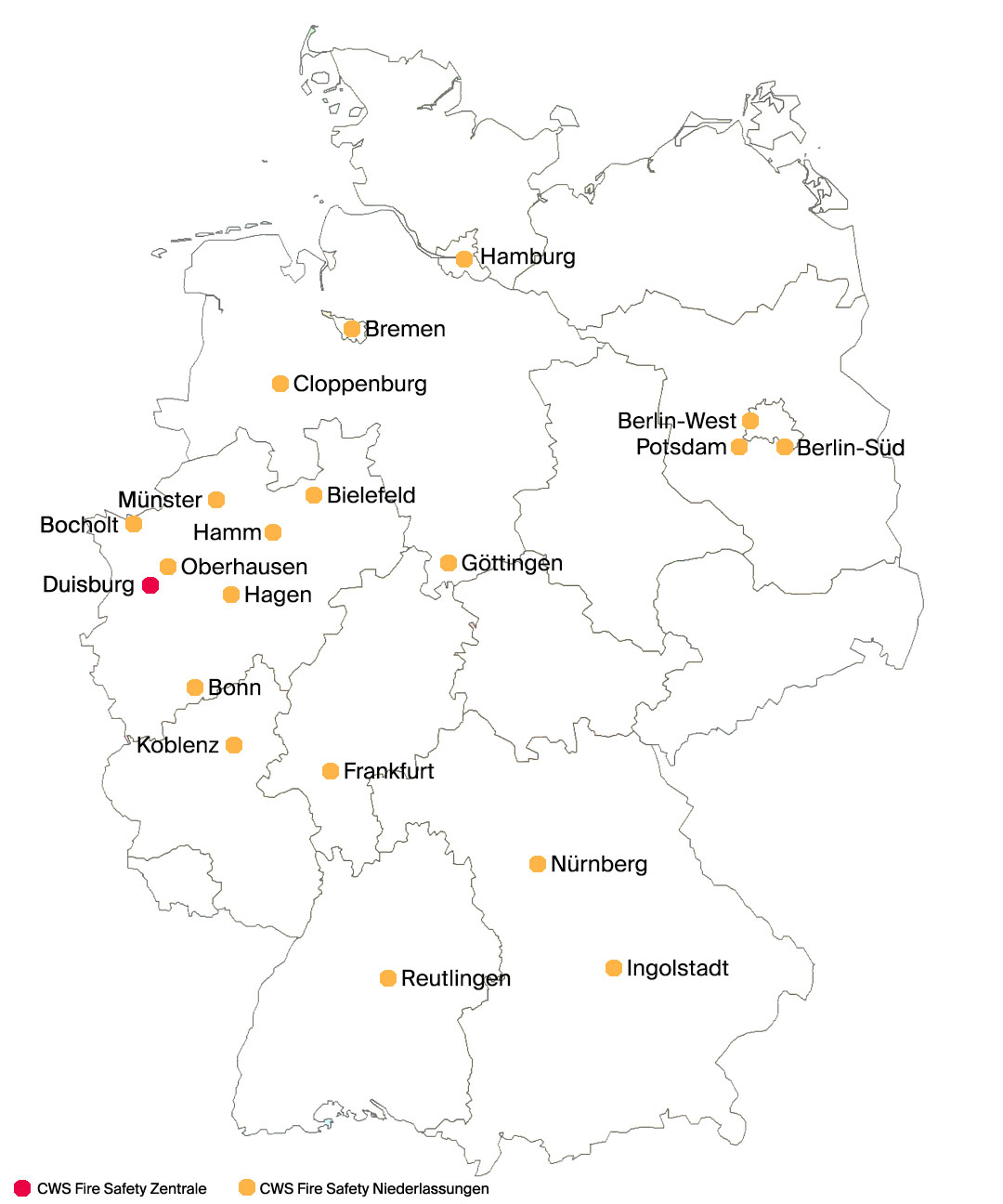 Standorte der CWS Fire Safety-DE