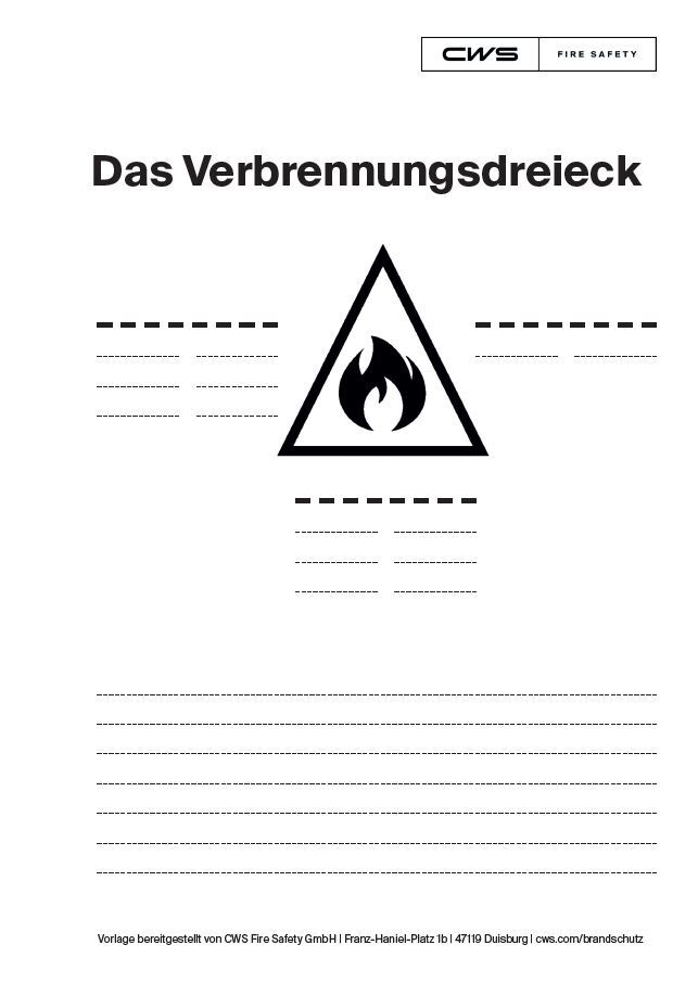 Verbrennungsdreieck zum Ausfüllen-CWS Fire Safety
