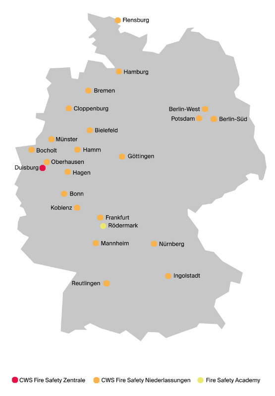 Wachstum Standorte 7 Jahre CWS Fire Safety