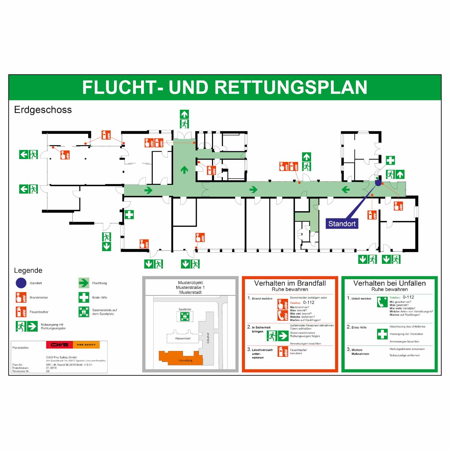 wo muss ein flucht und rettungspläne hängen-CWS Fire Safety